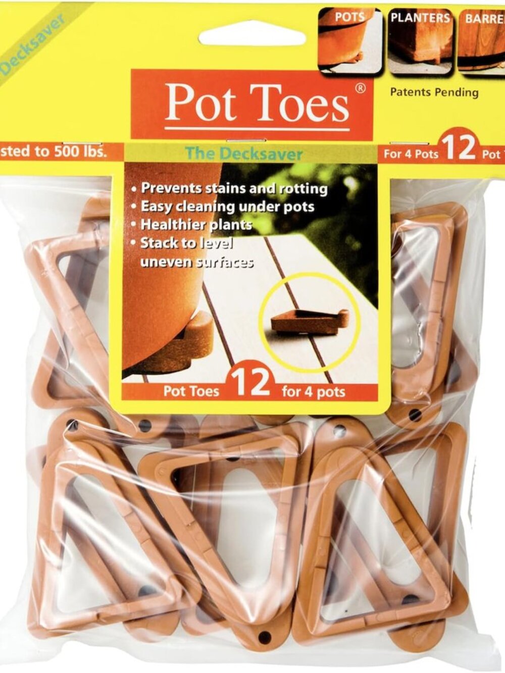 Pot Toes, Plant Pot Risers for Indoor and Outdoor, Prevent Stains and Rotting on